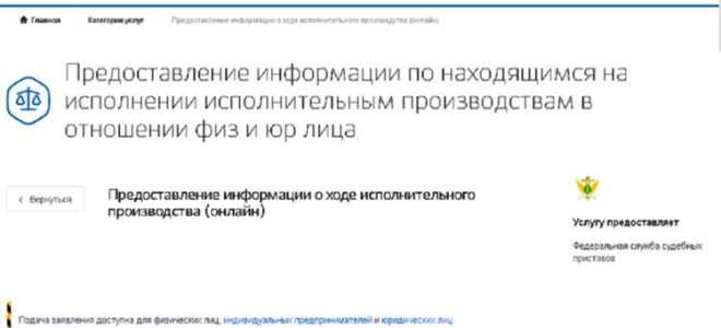 Как получить информацию о ходе исполнительного производства через госуслуги