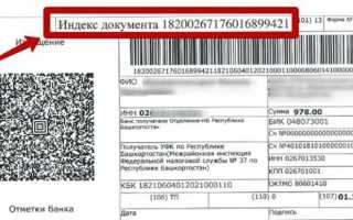 Что такое индекс документа в налоговой квитанции