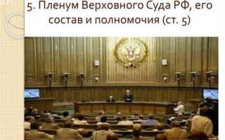 Пленум и президиум верховного суда рф в чем разница