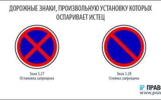 Знак остановка и стоянка запрещена как действует