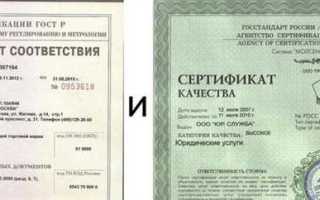 Паспорт качества и сертификат соответствия в чем разница