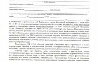 Перечень персональных данных на обработку которых дается согласие