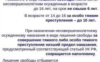 Лишение свободы на определенный срок как вид уголовного наказания