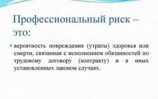 Что понимается под термином профессиональный риск