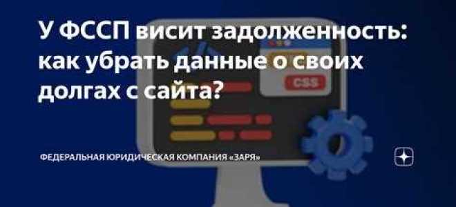 Как убрать информацию с сайта фссп если долг оплачен