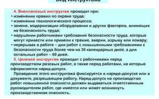 Какой вид инструктажа должен пройти работник при изменении технологического процесса