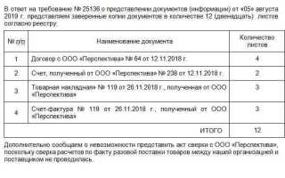 Формализованный ответ на требование налоговой что это
