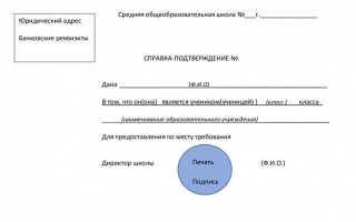 Справка из школы о том что ребенок в ней учится