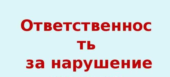 Что будет за нарушение закона