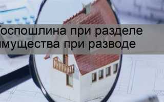 Какая госпошлина при разделе имущества