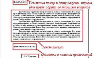 Как правильно оформить письмо образец