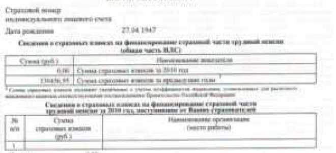 Как выглядит выписка из пфр