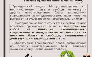 Способы которыми могут быть защищены нематериальные блага гражданина гк рф