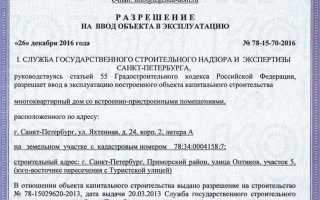 Когда выдается разрешение на ввод объекта в эксплуатацию