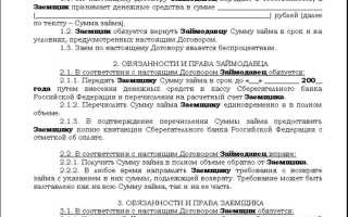 Цель займа что писать в договоре