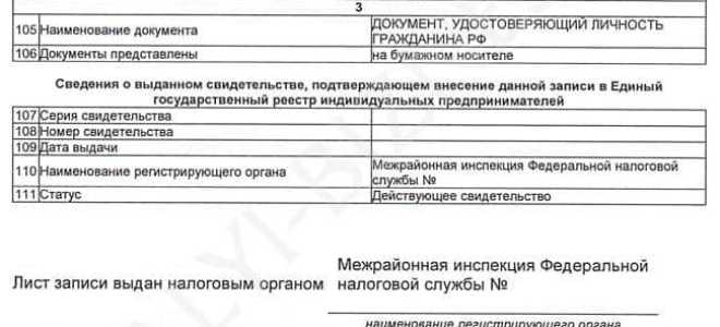 Лист записи егрип где взять