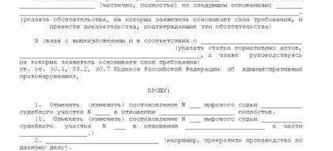 Как подать апелляцию на решение мирового судьи по административному делу