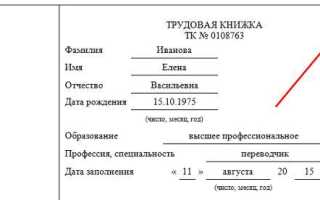 Как оформить дубликат трудовой книжки образец