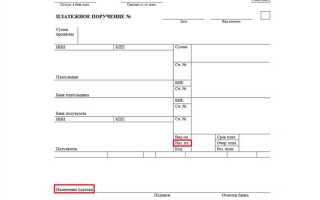 Основание платежа 0 что это