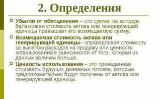 Когда возникает убыток от обесценения актива