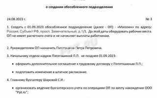 Наименование обособленного подразделения что писать