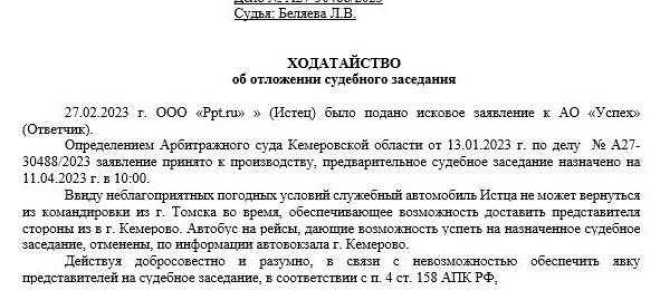Что такое ходатайство в суде