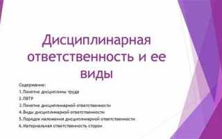 Дисциплинарная ответственность как вид юридической ответственности