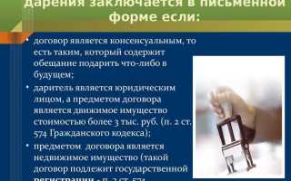 Договор дарения когда вступает в силу