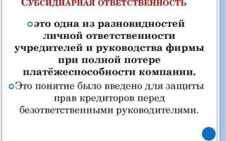Что включается в размер субсидиарной ответственности