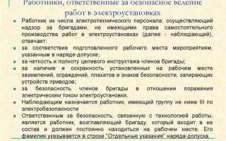 За что несут персональную ответственность работники непосредственно обслуживающие электроустановки
