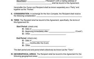 Non compete agreement что это