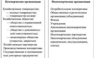 Какие бывают организационно правовые формы
