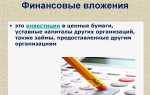 Что относится к финансовым вложениям