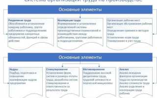 Изменение организационных условий труда что подразумевает