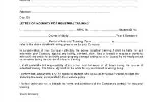 Letter of indemnity что это