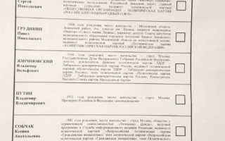 Как правильно заполнить бюллетень для голосования