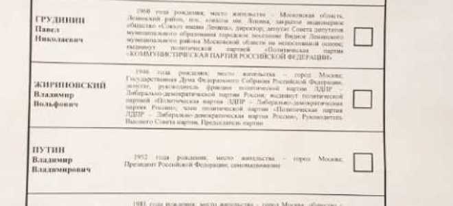 Как правильно заполнить бюллетень для голосования
