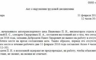 Какой документ составляется при нарушении трудовой или общественной дисциплины