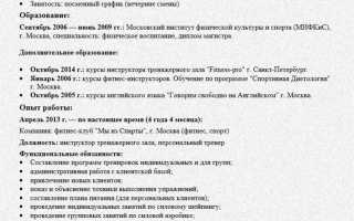 Как написать резюме для приема на работу