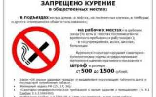 Какой штраф за курение в общественном месте