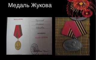 Медаль за отвагу жукова какие льготы
