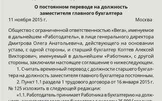 Как оформить перевод на другую должность в той же организации