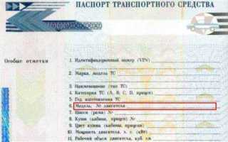 Тип транспортного средства по птс что это