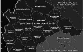 Какие города входят в центральный федеральный округ
