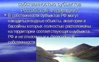 Какие водные объекты могут находиться в федеральной собственности