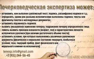 Проверка почерка экспертиза как называется