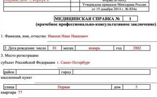 Как выглядит справка 0 86