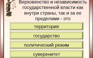 Что является признаком любого государства верховенство