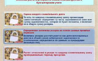 Как формируется резерв по сомнительным долгам