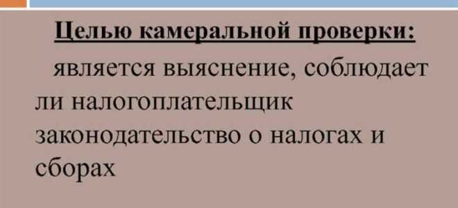 Камеральная проверка что это такое в налоговой
